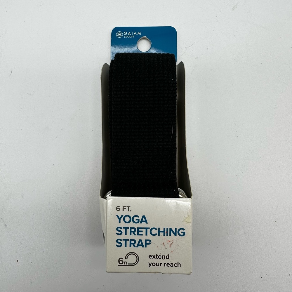 New Gaiam evolve black 6ft yoga‎ stretching strap